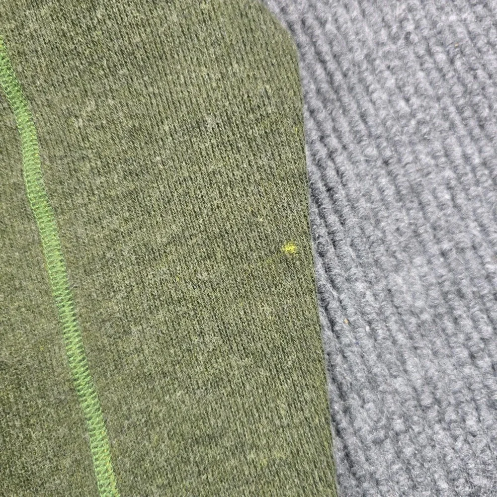 ExOfficio Sweater Mens Medium Green Wool Blend Thermal Mock Neck Henley Pullover